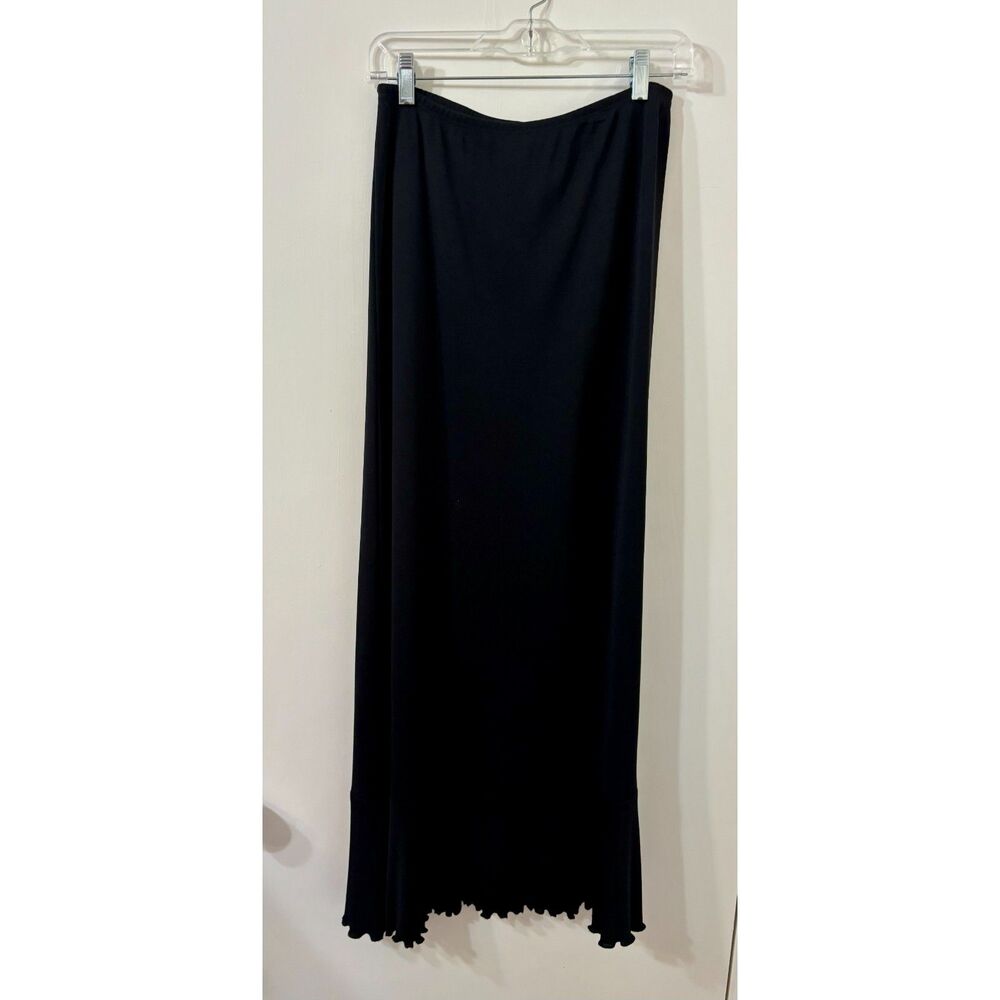 Harlow of Australia Womens Large Black "Piece of My Heart" Pull-on Ruffled Skirt